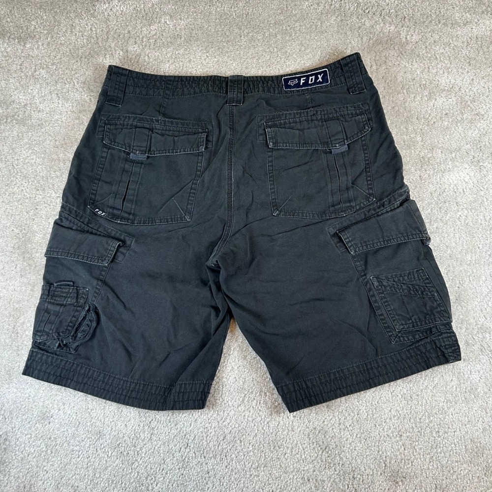 Vintage Y2K Fox Racing Cargo Shorts‎ Men's 34 Black Utility Moto Gorpcore Logo